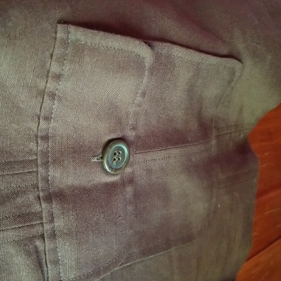 Van Heusen chocolate brown linen/rayon jacket, like new, size M - Picture 2 of 6